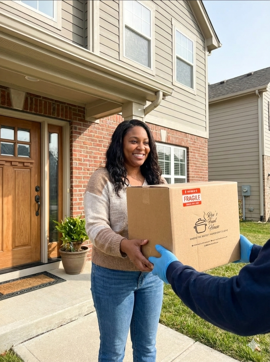 Delivery bags ready to go out